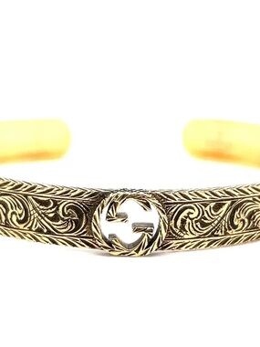GUCCI Gold Braided Open Cuff Bracelet